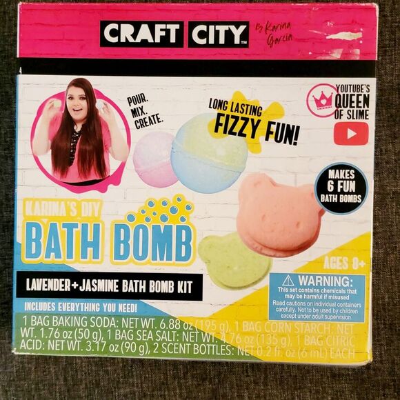Craft City Karina Garcia DIY And Lavender Plus Jasmine Bath Bomb Kit‎ Fizzy Fun - Picture 1 of 2